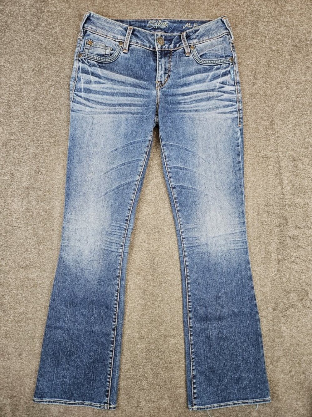 Silver Aiko Bootcut Medium Blue Jeans Womens Size 26x31 (27x31)